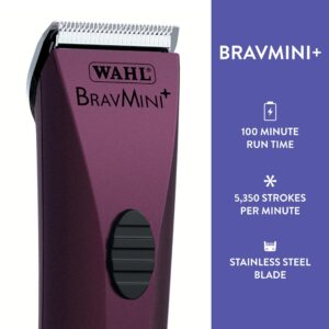 Wahl Professional Animal Bravmini+ Pet, Dog, Cat, & Horse Cordless Trimmer Kit - Purple