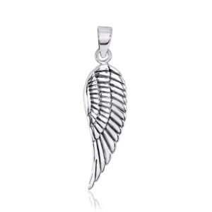 withlovesilver 925 sterling silver angel wing pendant (2 sides)