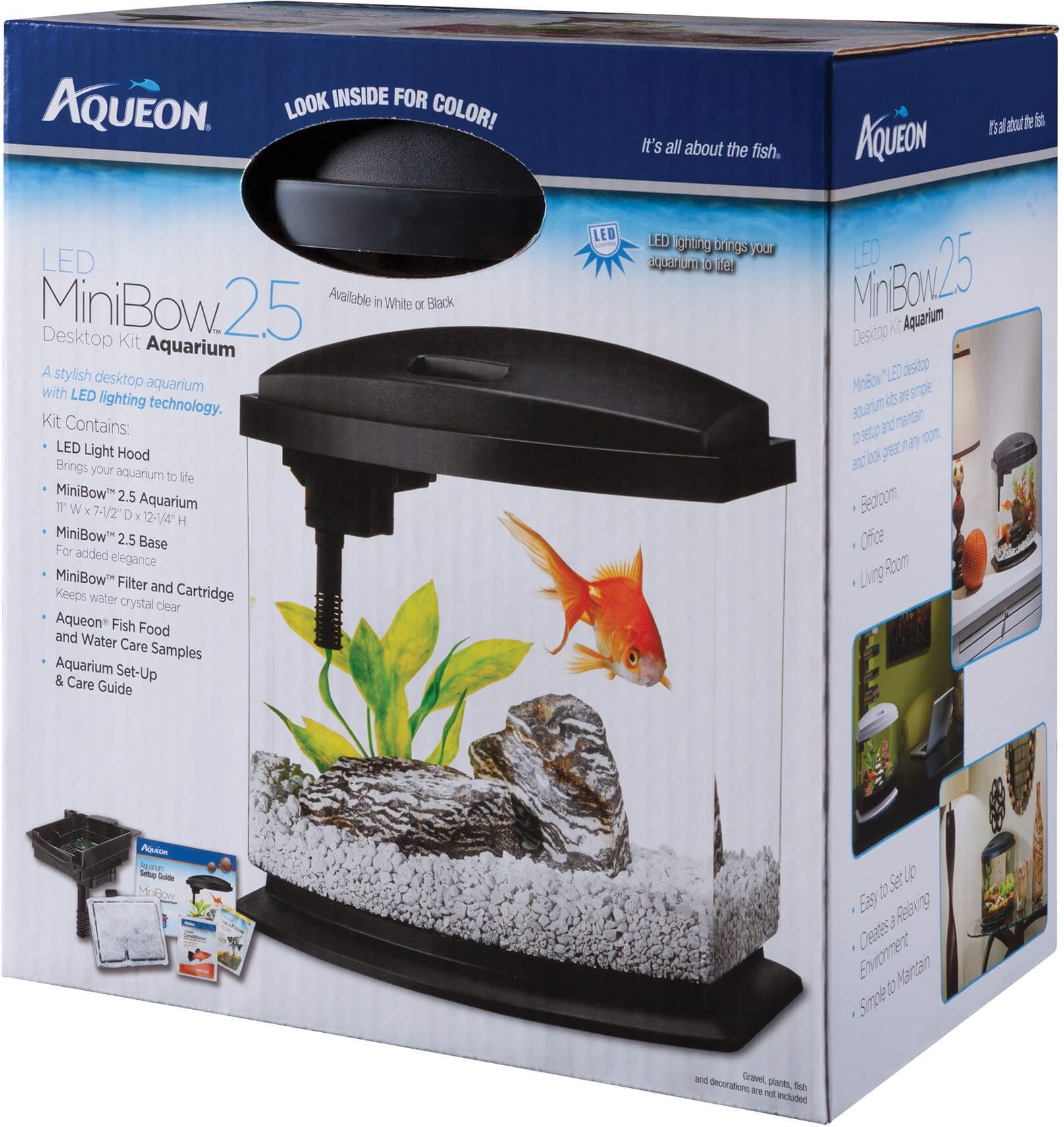 Aqueon MiniBow LED Kit, 2.5 Gallon, Black