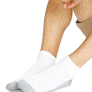 Hanes Men`s Ankle Socks, 186V12,12-Pack, 10-13, White (Shoe Size 6-12)