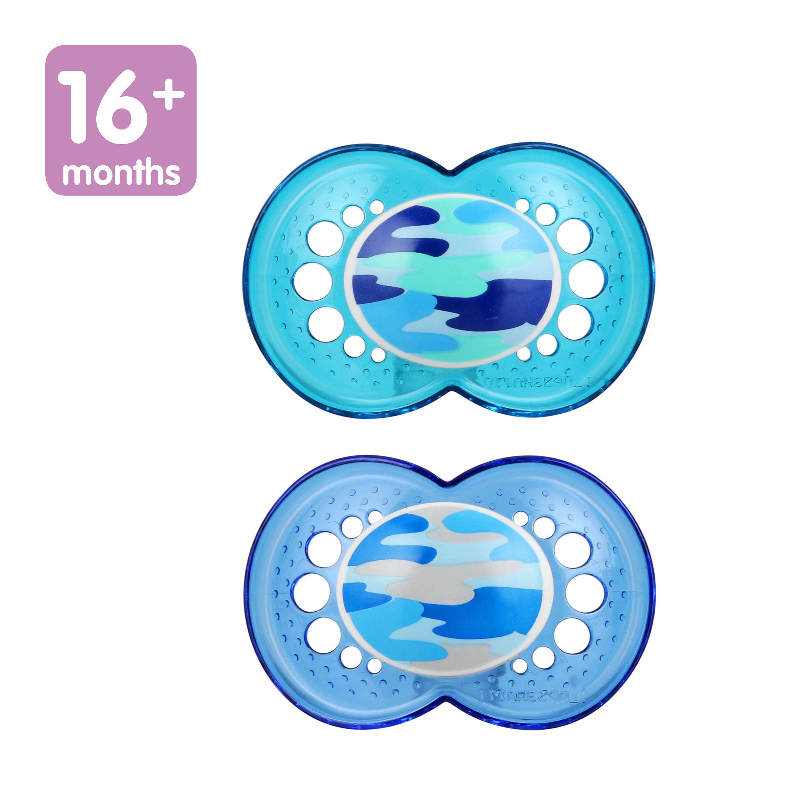 MAM Original Baby Pacifier, Nipple Shape Helps Promote Healthy Oral Development, Sterilizer Case, 16+ Months(Pack of 1)