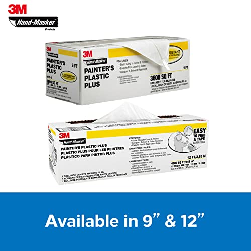 3M Hand masker Painters Plastic Plus MFB-12, 12 ft x 400 ft x .31 mil(3,65 m x 121 m x .00787 mm)