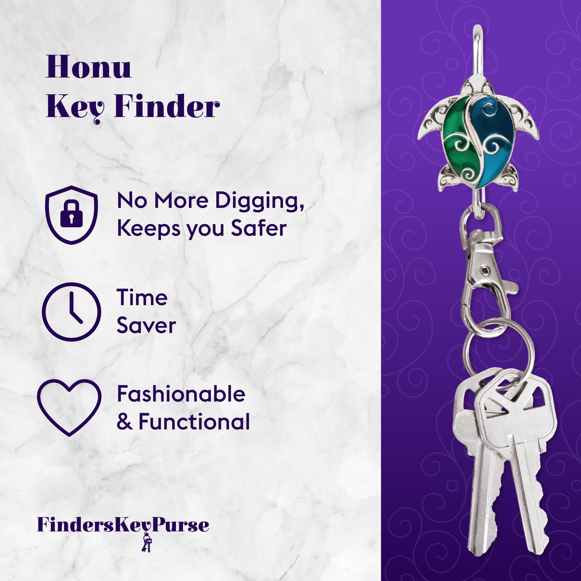 Finders Key Purse Honu Women’s Key Chain - Lobster Clasp Closure, Key Holder, Keychain Accessories, Red