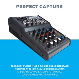 Alesis MultiMix 4 USB FX | 4 Channel Compact Studio Mixer with Built In Effects & USB Audio Interface for Home Studio Recording