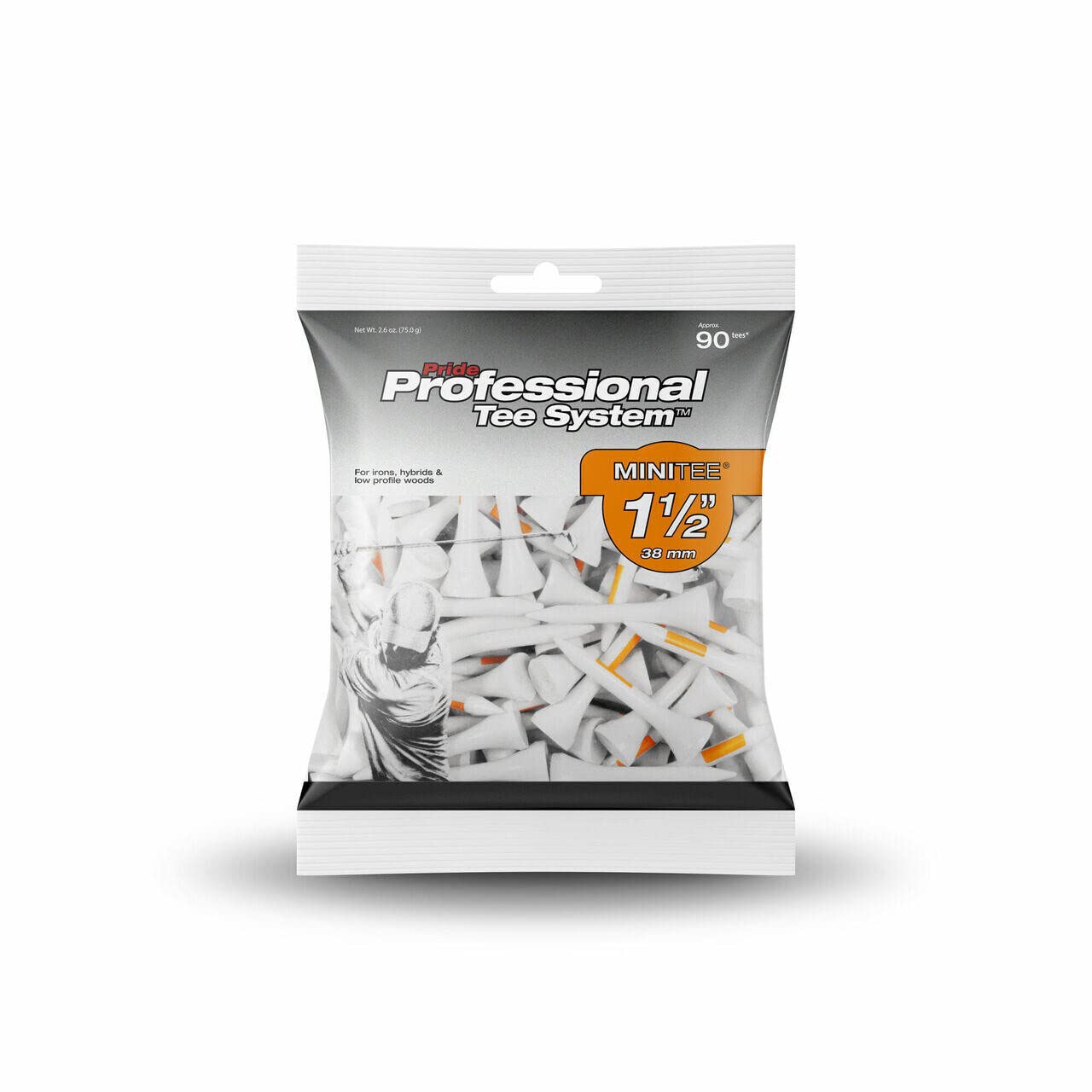 Pride Professional Tee System Mini Tee, 1-1/2-Inch- 90 Count (White)