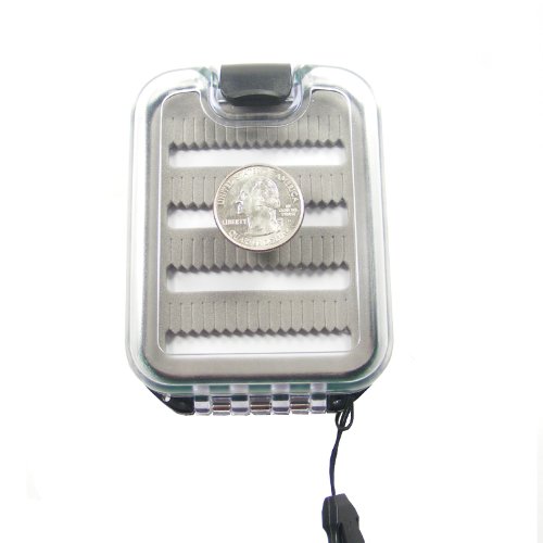 The Fly Fishing Place Double-Sided Shirt Pocket Lanyard Fly Box Waterproof with Clear Lids and Micro Slit Foam 3" X 2.5"