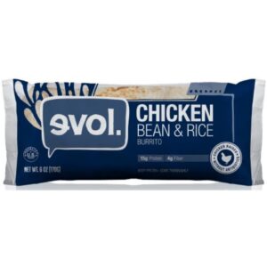 Evol Chicken Bean Rice Classic Burrito, 6 Ounce -- 12 per case.