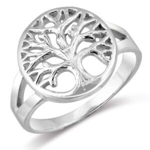 mimi 925 sterling silver open tree of life ring - size 8