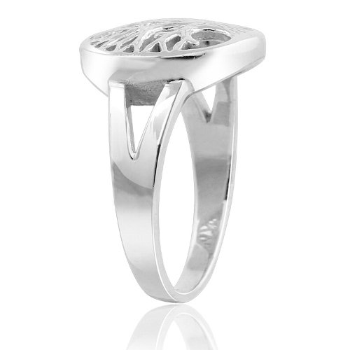 Mimi 925 Sterling Silver Open Tree of Life Ring - Size 8