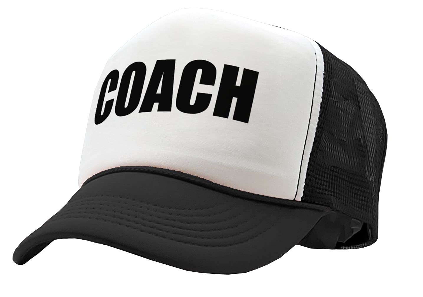 Coach - Football Basketball Sports - Vintage Retro Style Trucker Cap Hat (Black)