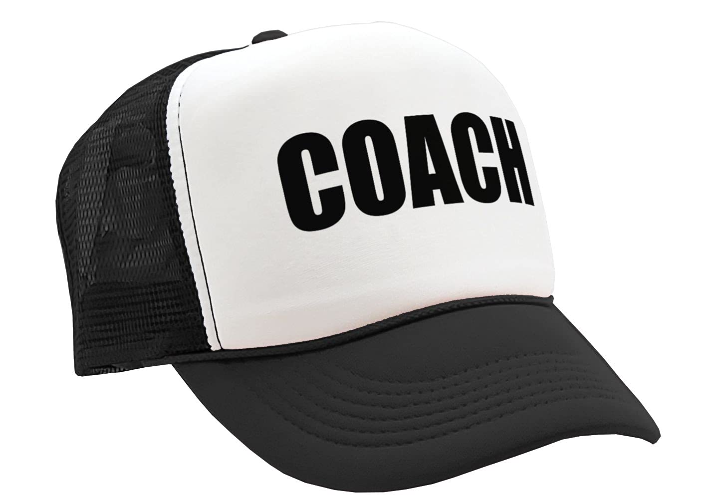 Coach - Football Basketball Sports - Vintage Retro Style Trucker Cap Hat (Black)