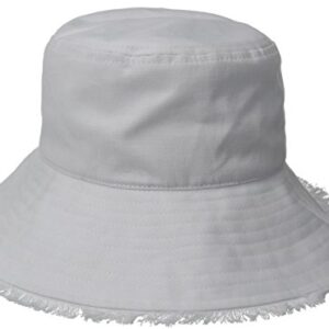 Physician Endorsed Women's Castaway Canvas Bucket Sun Hat with Fringe, Rated UPF 50+ for Max Sun Protection, White, One Size