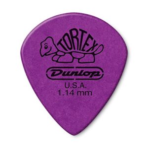 dunlop 498p1.14 tortex jazz iii xl, purple, 1.14mm, 12/player's pack