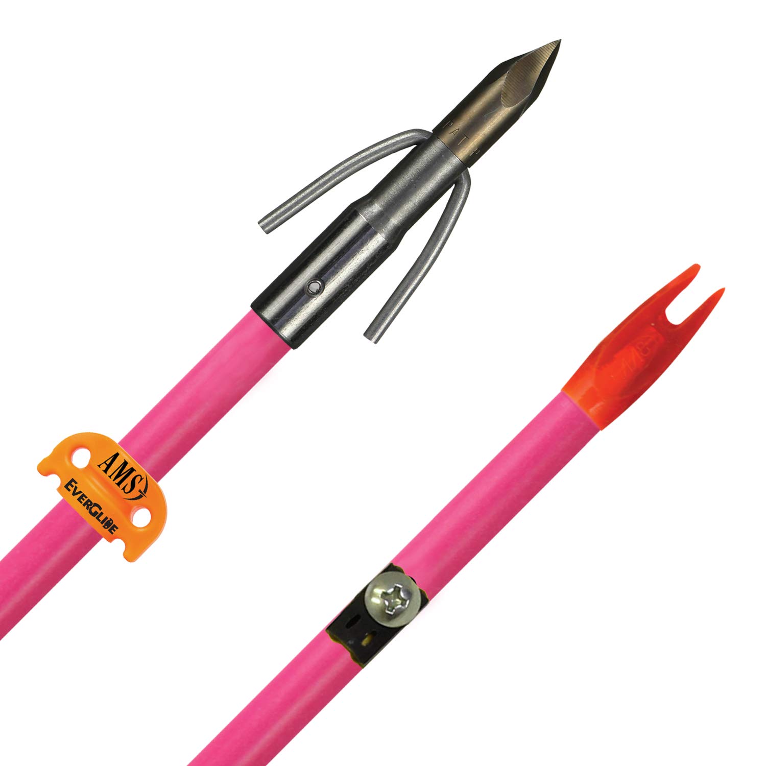 Fiberglass Arrow-Pink w/Chaos FX Point & AMS EverGlide Safety Slide