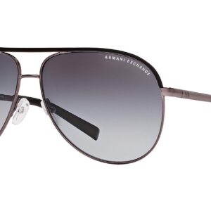 A|X ARMANI EXCHANGE AX2002 Aviator Sunglasses, Gunmetal/Grey Gradient Polarized, 61 mm