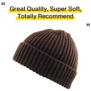 KBW-507 BRN Ribbed Knit Tie Dye Cuffed Beanie Thick Winter Ski Hat Skully Winter Warm Mens Womens Unisex