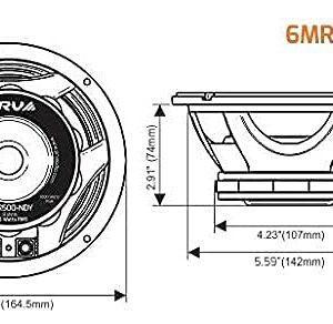 PRV AUDIO 6.5 Inch Midrange Speaker 6MR500-NDY 500 Watts 8 Ohm Neodymium Magnet, High Output loudspeaker for PRO Audio & Car Audio (Single)