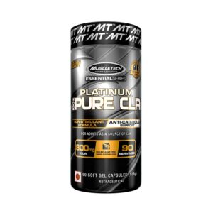 cla supplements | muscletech platinum ultra pure cla | 800 mg of cla per serving | conjugated linoleic acid | anti-catabolic support | stimulant-free formula | 90 cla pills (90 servings)