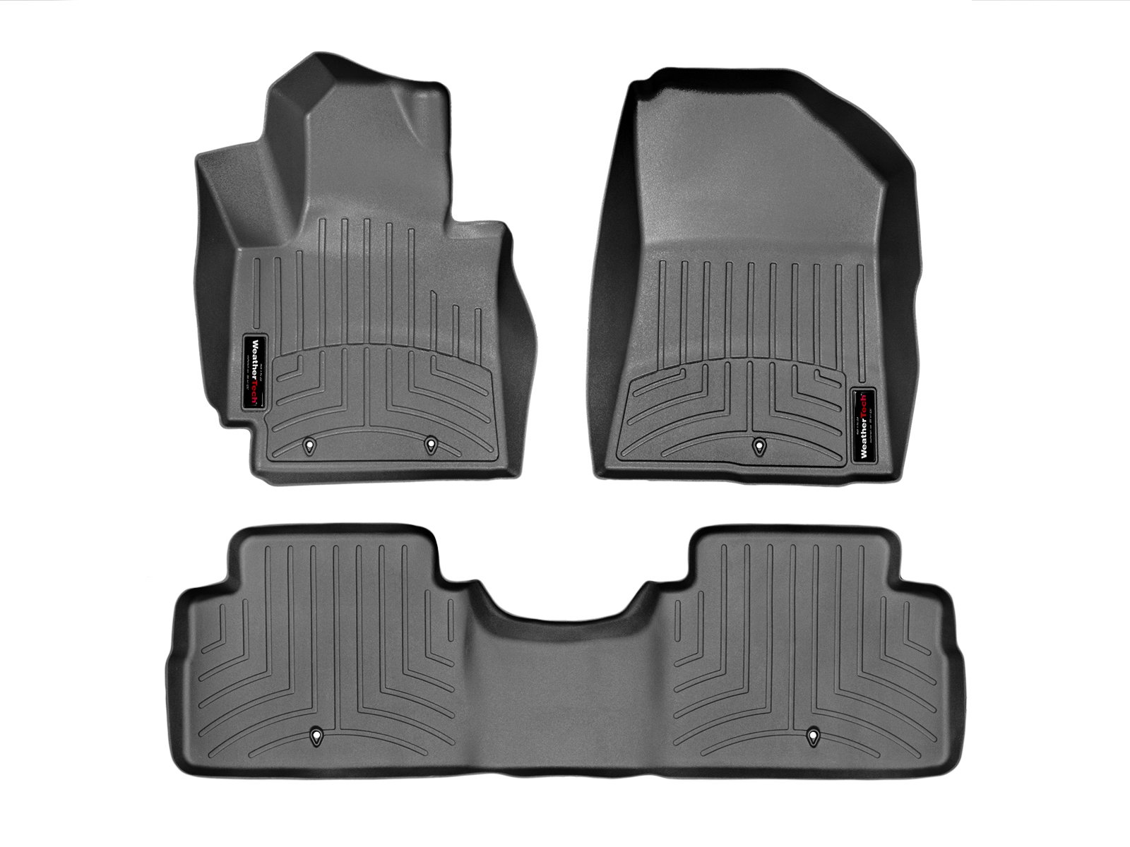 WeatherTech Custom Fit FloorLiners for Kia Soul - 1st & 2nd Row (44601-1-2), Black