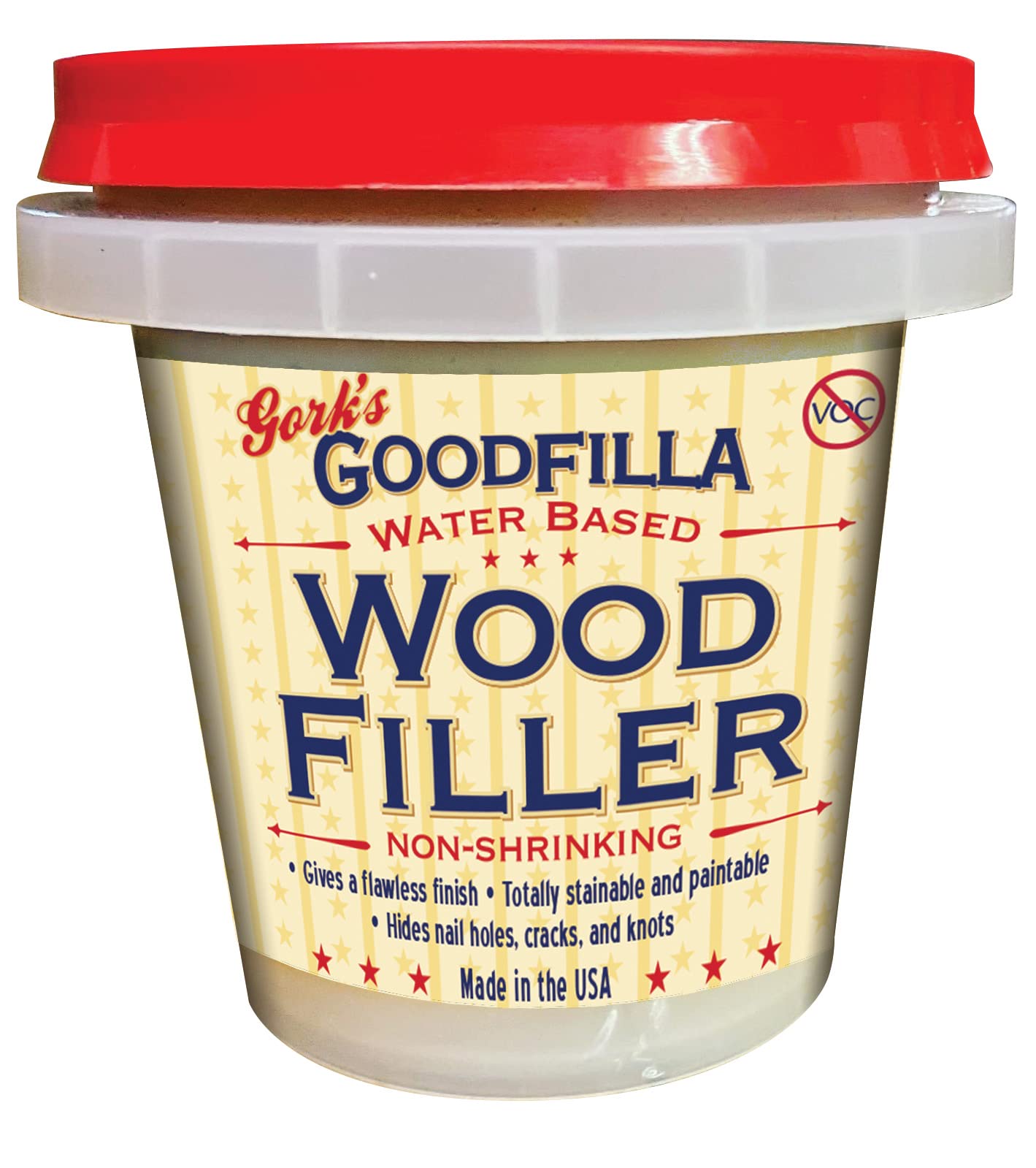 Water-Based Wood & Grain Filler - Walnut - 8 oz by Goodfilla | Replace Every Filler & Putty | Repairs, Finishes & Patches | Paintable, Stainable, Sandable & Quick Drying