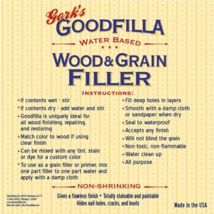 Water-Based Wood & Grain Filler - Walnut - 8 oz by Goodfilla | Replace Every Filler & Putty | Repairs, Finishes & Patches | Paintable, Stainable, Sandable & Quick Drying