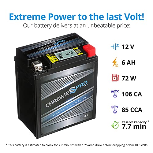 Chrome Pro YTX7L-BS High Performance - Maintenance Free - Sealed iGel Motorcycle Battery