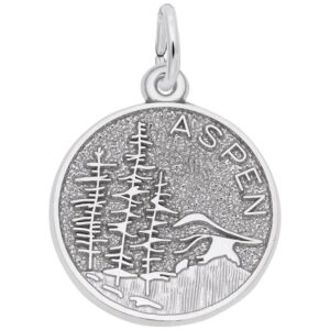 aspen scene charm in sterling silver, charms for bracelets and necklaces