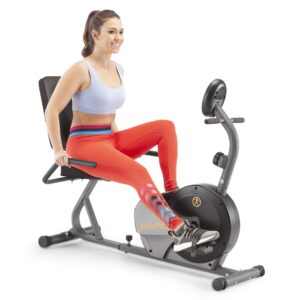 marcy magnetic recumbent bike with adjustable resistance and transport wheels ns-716r, 11.00 x 22.00 x 31.00"