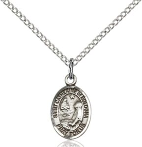 bliss sterling silver saint catherine of bologna petite charm medal, 1/2 inch