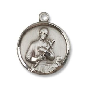 Sterling Silver Saint Gerard Pendant Medal, 5/8 Inch