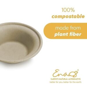 100% Compostable Paper Bowls (11.5oz, Pack of 50) Soup Bowls, Pasta Bowls, Cereal, Salad, Ice Cream, Disposable Bamboo Small Bowls, Biodegradable, Unbleached by Earth's Natural Alternative