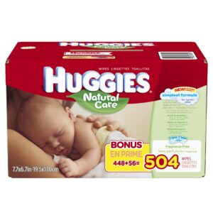 huggies natural care baby wipes, refill, 504 count