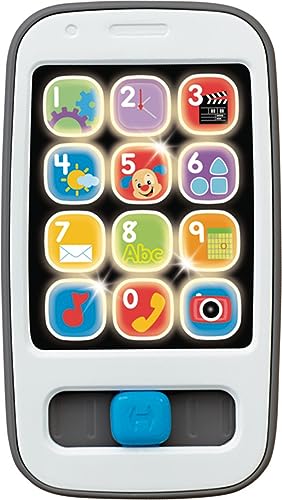 Fisher-Price Laugh & Learn Baby & Toddler Toy Smart Phone with Music Lights & Learning Songs for Ages 6+ Months, Gray