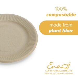 100% Compostable Disposable Paper Plates Bulk [6" 50 Pack], Bamboo Plates, Eco Friendly, Biodegradable, Sturdy Small Dessert Party Plates, Heavy-Duty, Unbleached by Earth's Natural Alternative