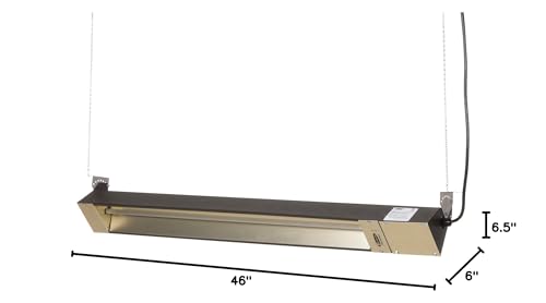 Fostoria TPI Corporation, OCH-46-120V-CE, OCH Quartz Tube Electric Indoor/Outdoor Infrared Heater, 48in lg., Steel, 120 Volts, 1500-Watts, Includes Cord and Plug, Powder Coated Brown,46" x 6" x 6.5"