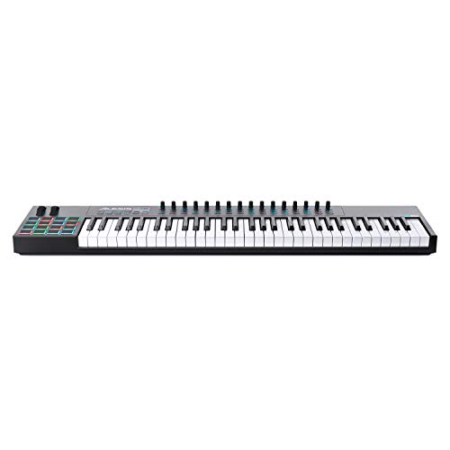 Alesis VI61 - 61 Key USB MIDI Keyboard Controller with 16 Pads, 16 Assignable Knobs, 48 Buttons and 5-Pin MIDI Out Plus Production Software Included,Black