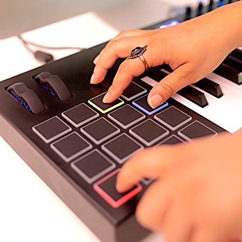 Alesis VI61 - 61 Key USB MIDI Keyboard Controller with 16 Pads, 16 Assignable Knobs, 48 Buttons and 5-Pin MIDI Out Plus Production Software Included,Black