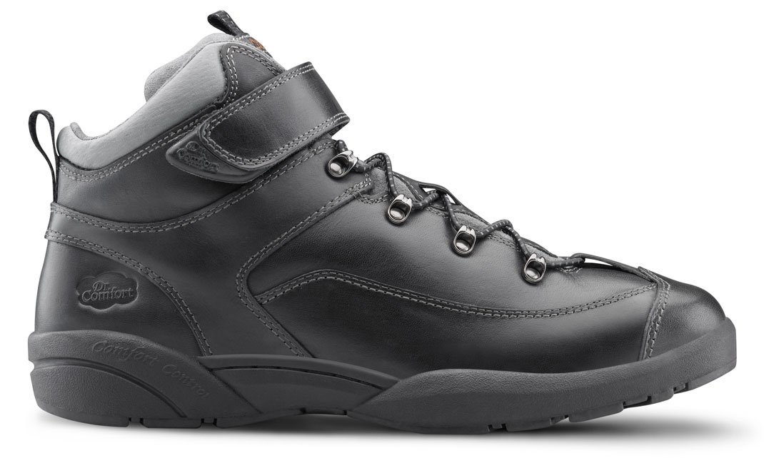 Dr. Comfort Men's Ranger Black Diabetic Hiking Boots