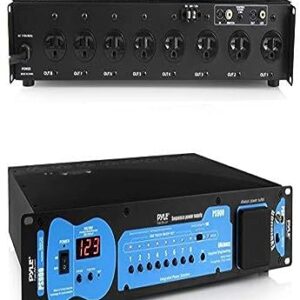 Pyle PS900 Audio/Video AC Power Conditioner, Voltage Filter, Noise/Interference Elimination, Processor Sequencer with 3-Prong Outlet Plugs, Black