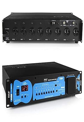 Pyle PS900 Audio/Video AC Power Conditioner, Voltage Filter, Noise/Interference Elimination, Processor Sequencer with 3-Prong Outlet Plugs, Black