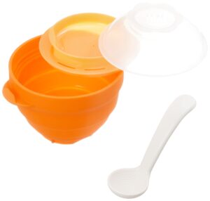 richell silicone baby food steamer orange