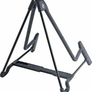 K&M König & Meyer 17581.014.55 Heli 2 Electric Folding A-Frame Guitar Stand for Electric Guitars | Adjustable and Collapsible | Sturdy and Durable Professional Choice | German Made Black