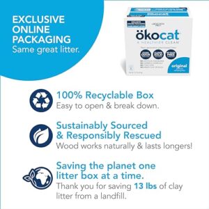 ökocat Natural Wood Cat Litter, 13.2-Pound, Clumping (Packaging may vary)