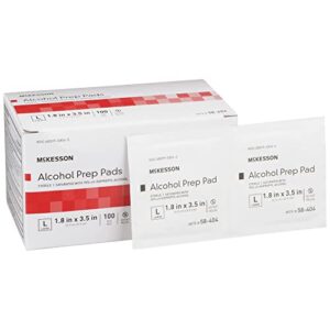 McKesson Alcohol Prep Pads, 2-Ply 70% Isopropyl Alcohol Individually Wrapped Wipes, 100 Count, 1 Pack