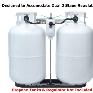 Flame King Dual RV Propane Tank Cylinder Rack for RVs and Trailers for 30lb Tanks - KT30MNT (Tanks Sold Separately), Black