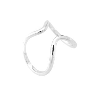 SpinningDaisy Silver Plated Infinity Double Layer Knuckle Ring