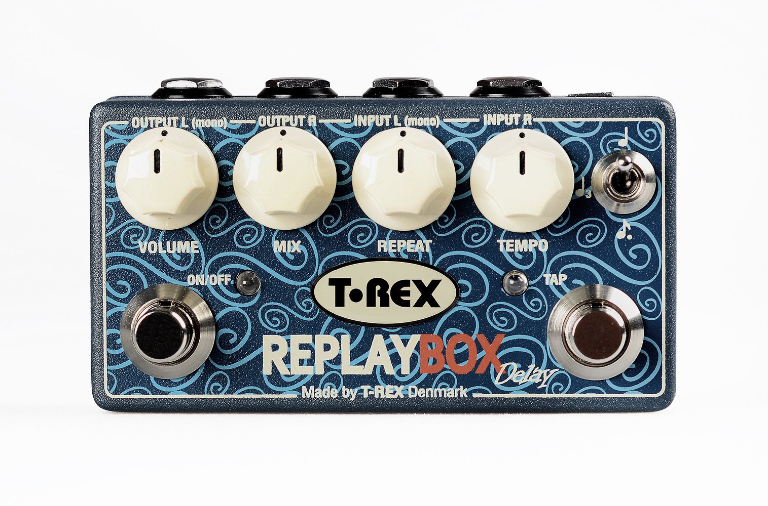 T-Rex Engineering REPLAY-BOX Delay Guitar Effects Pedal Featuring True Stereo Operation, Active Tap Tempo, Volume, Mix, Repeat, and Subdivision Controls for Ultimate Precision (10090)