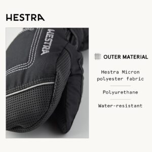 Hestra Baby Zip Long Mitt (Child 1-9yrs) | Waterproof, Insulated Mittens for Toddlers & Kids for Winter & Playing in The Snow - Black/Black - 1