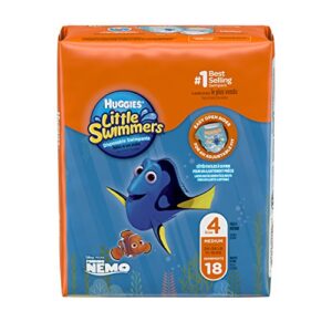 Huggies Little Swimmers Disposable Swimpants, Swim Diaper, Size Medium, 18 Ct. (Pack of 4)