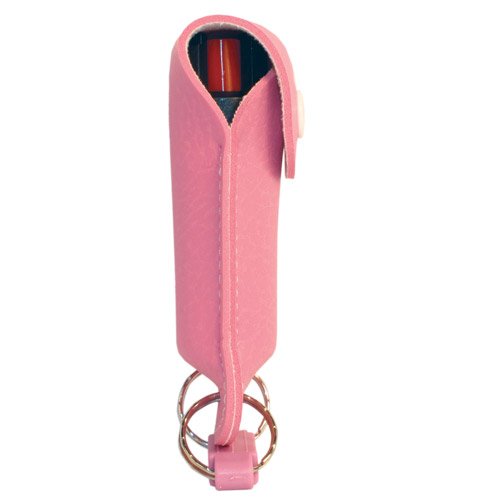 Wildfire 1/2 oz leatherette holster and Quick Release Key Chain pink